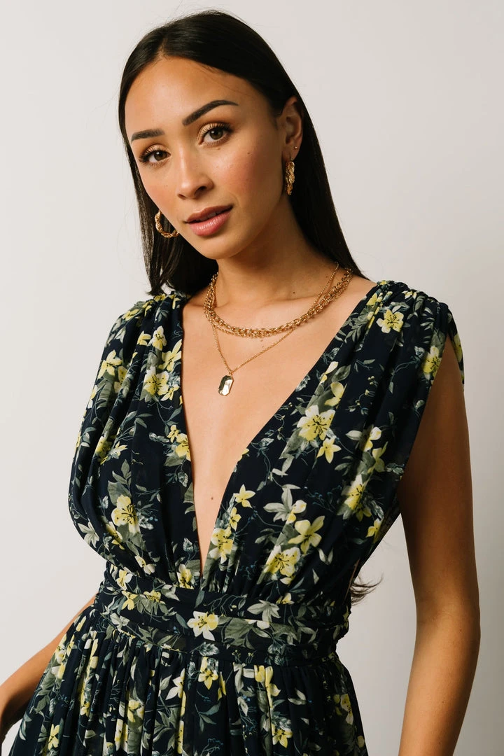 DD Flynn V-Neck Maxi Dress | Navy Floral Dresses 9 DD Flynn V-Neck Maxi Dress | Navy Floral Dresses