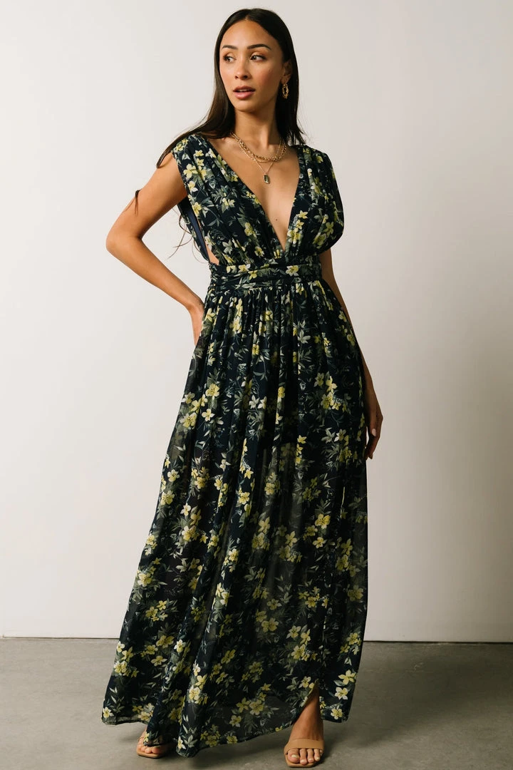 DD Flynn V-Neck Maxi Dress | Navy Floral Dresses 2 DD Flynn V-Neck Maxi Dress | Navy Floral Dresses