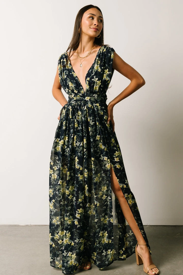 DD Flynn V-Neck Maxi Dress | Navy Floral Dresses 8 DD Flynn V-Neck Maxi Dress | Navy Floral Dresses