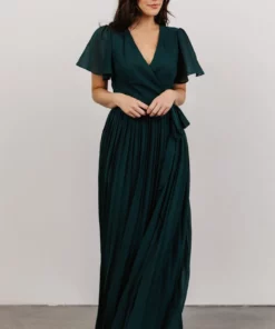 Soi Francine Pleated Wrap Maxi Dress | Emerald 13 Soi Francine Pleated Wrap Maxi Dress | Emerald