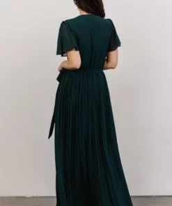 Soi Francine Pleated Wrap Maxi Dress | Emerald 12 Soi Francine Pleated Wrap Maxi Dress | Emerald
