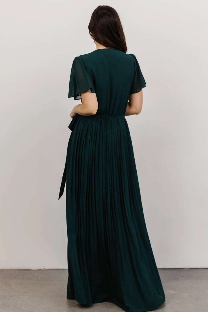 Soi Francine Pleated Wrap Maxi Dress | Emerald 6 Soi Francine Pleated Wrap Maxi Dress | Emerald