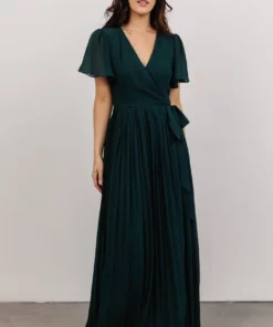 Soi Francine Pleated Wrap Maxi Dress | Emerald 10 Soi Francine Pleated Wrap Maxi Dress | Emerald