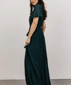 Soi Francine Pleated Wrap Maxi Dress | Emerald 11 Soi Francine Pleated Wrap Maxi Dress | Emerald