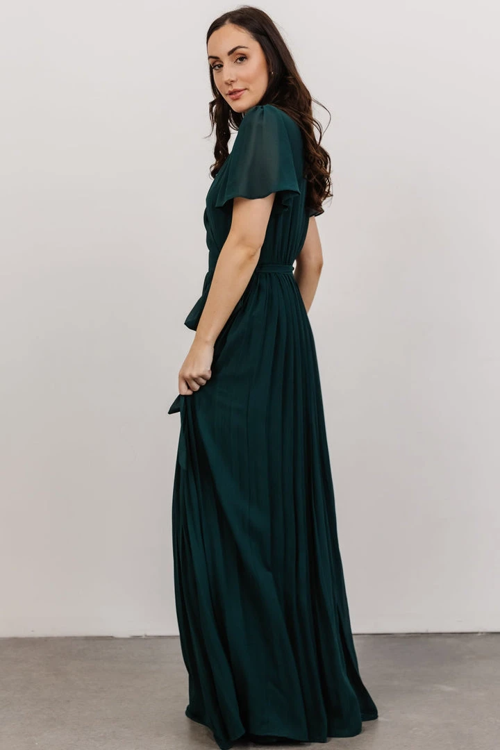 Soi Francine Pleated Wrap Maxi Dress | Emerald 5 Soi Francine Pleated Wrap Maxi Dress | Emerald