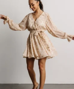 FT Shop All Frenchie Short Dress | Taupe Floral