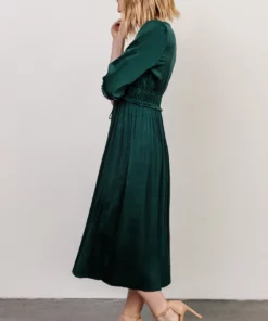 POL Dresses Gabriella Satin Midi Dress | Dark Green 10 POL Dresses Gabriella Satin Midi Dress | Dark Green