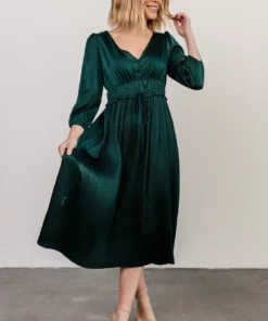 POL Dresses Gabriella Satin Midi Dress | Dark Green 13 POL Dresses Gabriella Satin Midi Dress | Dark Green