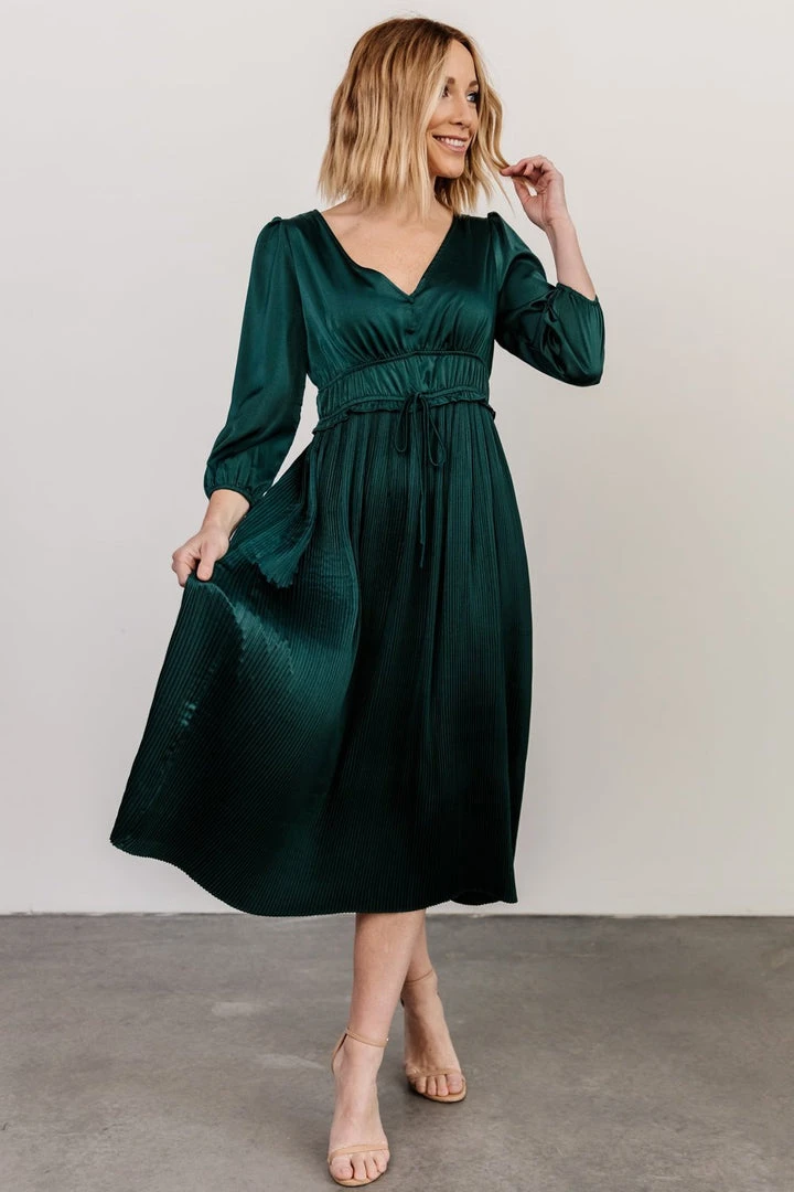 POL Dresses Gabriella Satin Midi Dress | Dark Green 7 POL Dresses Gabriella Satin Midi Dress | Dark Green