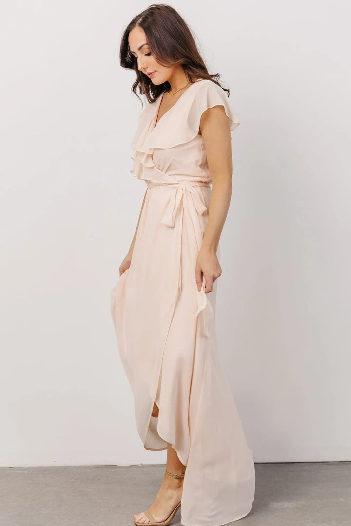 Soi Gaia Tulip Wrap Dress | Light Peach 3 Soi Gaia Tulip Wrap Dress | Light Peach