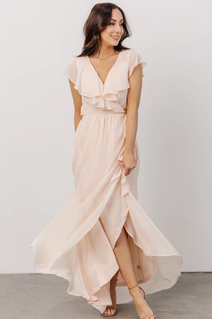 Soi Gaia Tulip Wrap Dress | Light Peach 1 Soi Gaia Tulip Wrap Dress | Light Peach