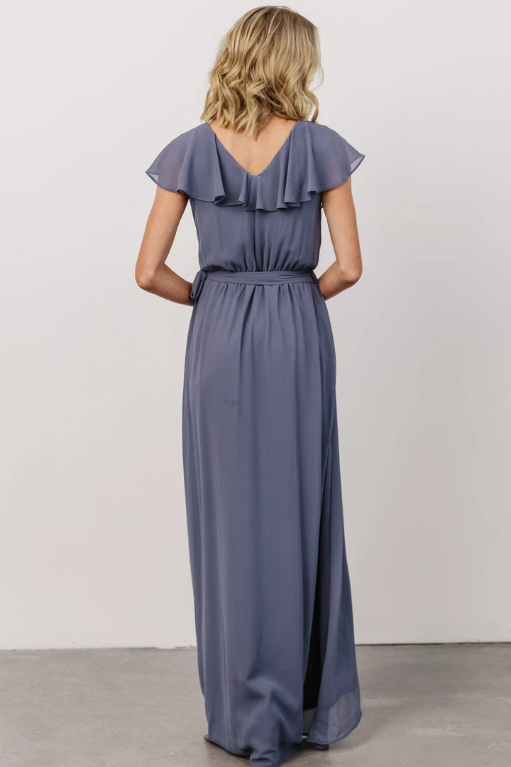 Soi Gaia Tulip Wrap Dress | Slate Blue 4 Soi Gaia Tulip Wrap Dress | Slate Blue