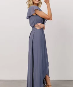 Soi Gaia Tulip Wrap Dress | Slate Blue 11 Soi Gaia Tulip Wrap Dress | Slate Blue