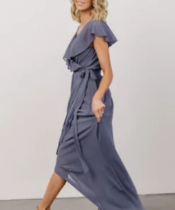 Soi Gaia Tulip Wrap Dress | Slate Blue 13 Soi Gaia Tulip Wrap Dress | Slate Blue