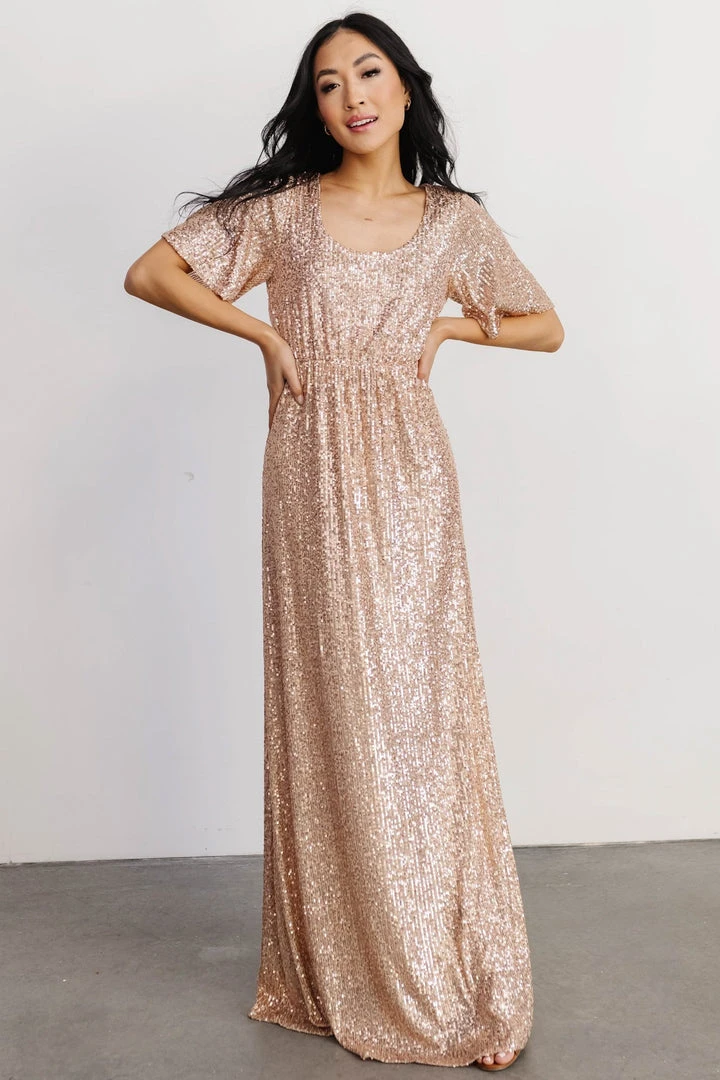 BB Custom Gatsby Sequin Gown | Rose Gold Dresses 5 BB Custom Gatsby Sequin Gown | Rose Gold Dresses