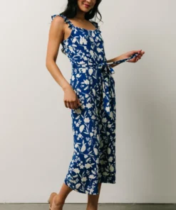 SL Gemma Jumpsuit | Royal Blue Floral Vacation