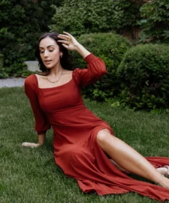 BB Custom Giselle Maxi Dress | Rust