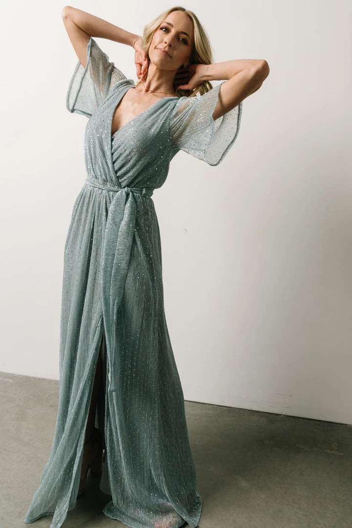 BB Custom Dresses Grace Sparkle Gown | Dusty Blue 5 BB Custom Dresses Grace Sparkle Gown | Dusty Blue