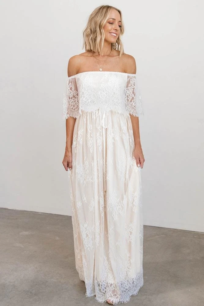 BB Custom Guinevere Lace Maxi Dress | Off White Dresses 12 BB Custom Guinevere Lace Maxi Dress | Off White Dresses