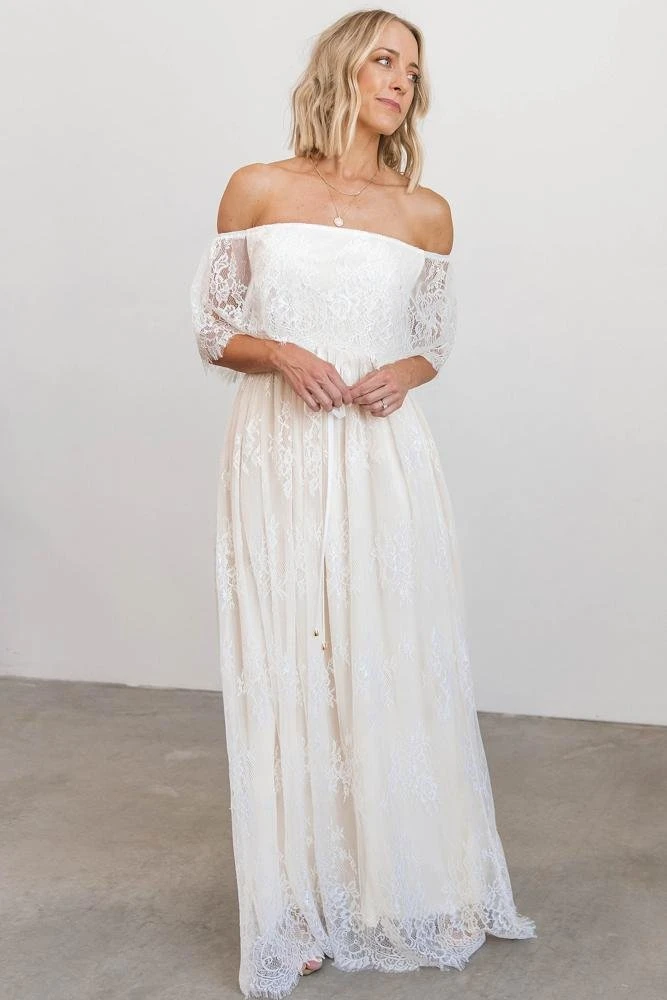 BB Custom Guinevere Lace Maxi Dress | Off White Dresses 10 BB Custom Guinevere Lace Maxi Dress | Off White Dresses
