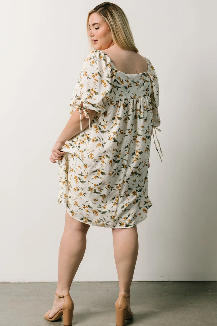 HAY Hallie Babydoll Mini Dress | Ivory + Gold Floral Dresses 10 HAY Hallie Babydoll Mini Dress | Ivory + Gold Floral Dresses