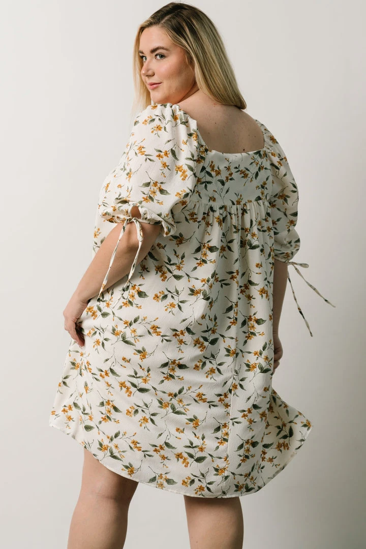 HAY Hallie Babydoll Mini Dress | Ivory + Gold Floral Dresses 9 HAY Hallie Babydoll Mini Dress | Ivory + Gold Floral Dresses