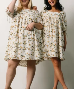 HAY Hallie Babydoll Mini Dress | Ivory + Gold Floral Dresses 25 HAY Hallie Babydoll Mini Dress | Ivory + Gold Floral Dresses