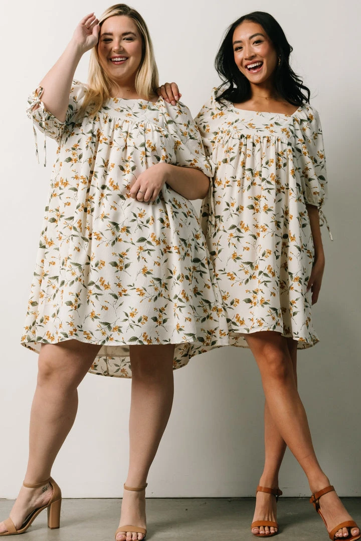 HAY Hallie Babydoll Mini Dress | Ivory + Gold Floral Dresses 13 HAY Hallie Babydoll Mini Dress | Ivory + Gold Floral Dresses