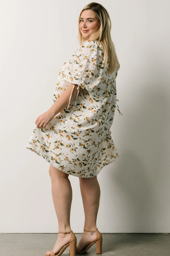 HAY Hallie Babydoll Mini Dress | Ivory + Gold Floral Dresses 7 HAY Hallie Babydoll Mini Dress | Ivory + Gold Floral Dresses