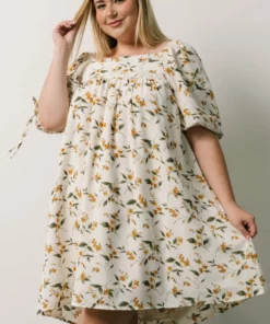 HAY Hallie Babydoll Mini Dress | Ivory + Gold Floral Dresses 18 HAY Hallie Babydoll Mini Dress | Ivory + Gold Floral Dresses