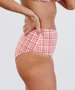 BJB Hamptons Plaid Bikini Bottom | Red Swim