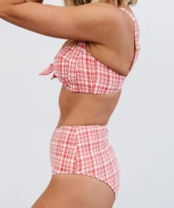BJB Hamptons Plaid Bikini Bottom | Red Swim