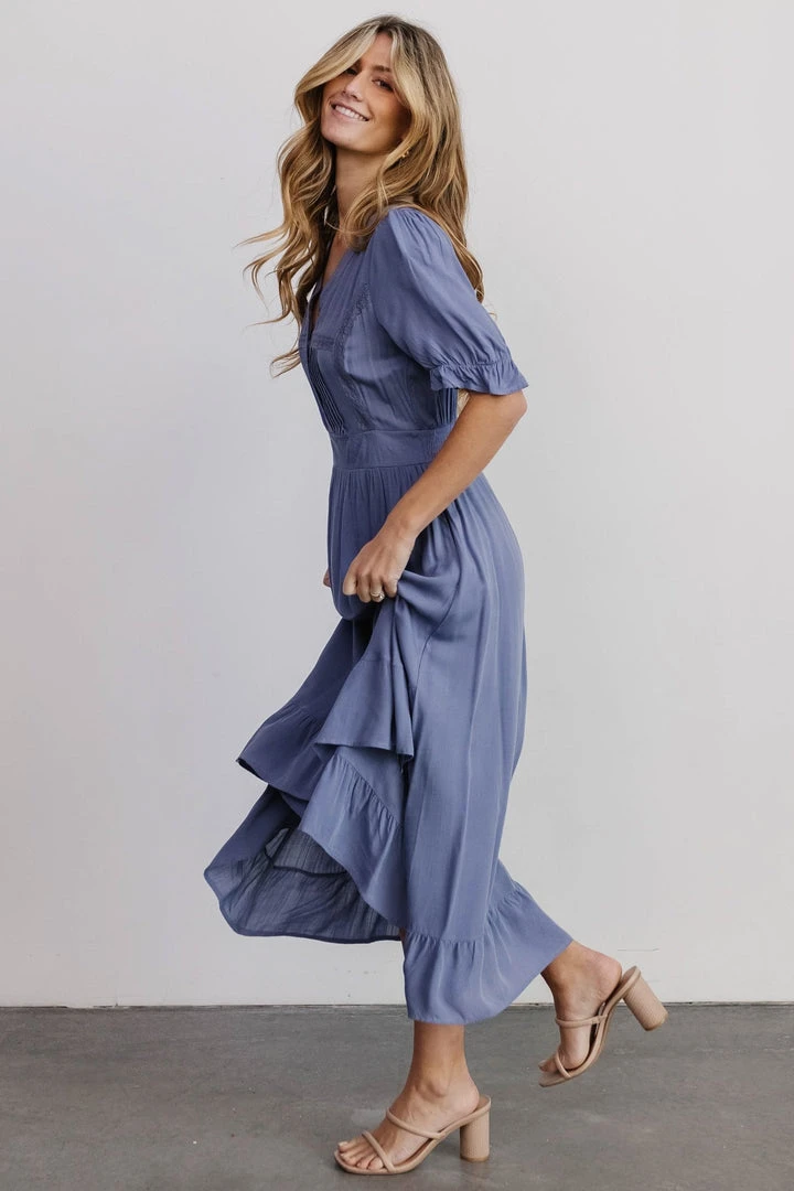 POL Hannah Midi Dress | Dusty Blue 3 POL Hannah Midi Dress | Dusty Blue