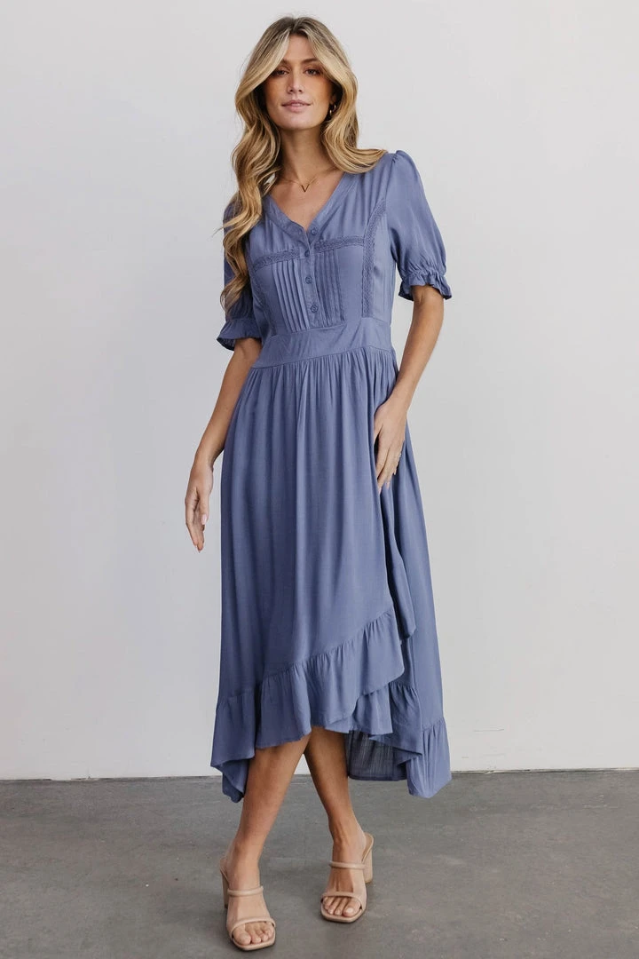 POL Hannah Midi Dress | Dusty Blue 5 POL Hannah Midi Dress | Dusty Blue