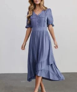 POL Hannah Midi Dress | Dusty Blue
