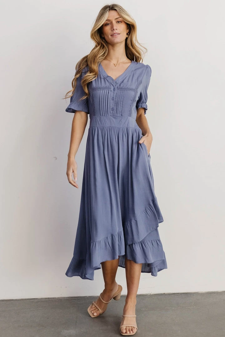 POL Hannah Midi Dress | Dusty Blue 2 POL Hannah Midi Dress | Dusty Blue