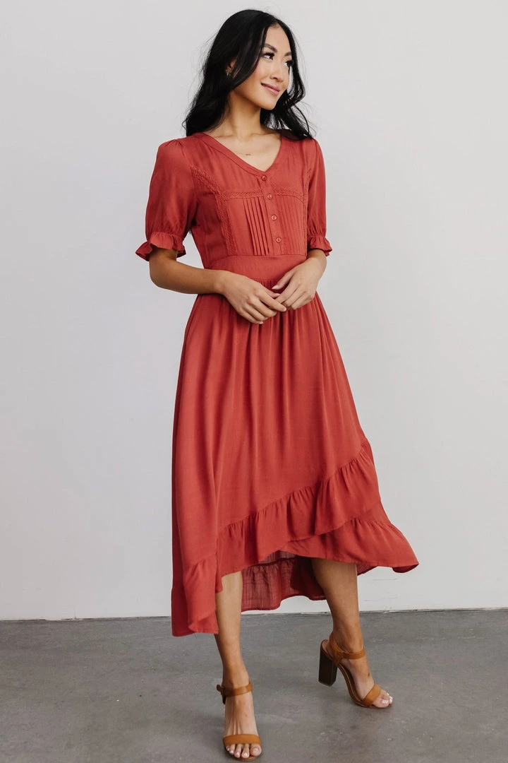 POL Dresses Hannah Midi Dress | Rust 5 POL Dresses Hannah Midi Dress | Rust