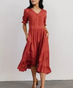 POL Dresses Hannah Midi Dress | Rust 9 POL Dresses Hannah Midi Dress | Rust