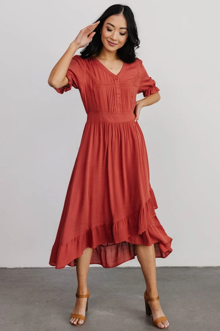 POL Dresses Hannah Midi Dress | Rust 1 POL Dresses Hannah Midi Dress | Rust