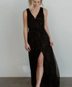 BB Custom Helen Tank Sparkle Gown | Black Dresses