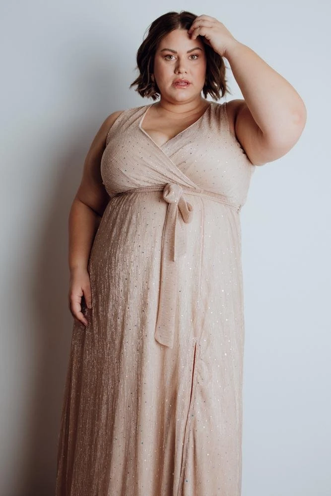 BB Custom Dresses Helen Tank Sparkle Gown | Champagne 5 BB Custom Dresses Helen Tank Sparkle Gown | Champagne