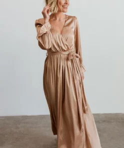DD Holly Satin Maxi Dress | Champagne Dresses