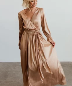 DD Holly Satin Maxi Dress | Champagne Dresses