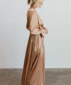 DD Holly Satin Maxi Dress | Champagne Dresses