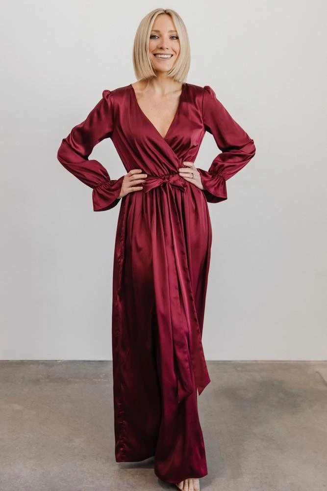 DD Dresses Holly Satin Maxi Dress | Cranberry 1 DD Dresses Holly Satin Maxi Dress | Cranberry