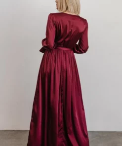 DD Dresses Holly Satin Maxi Dress | Cranberry