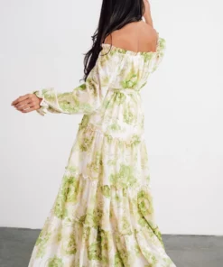 FT Hope Off Shoulder Maxi Dress | Green Floral 14 FT Hope Off Shoulder Maxi Dress | Green Floral