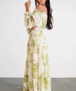 FT Hope Off Shoulder Maxi Dress | Green Floral 11 FT Hope Off Shoulder Maxi Dress | Green Floral