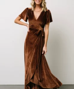 BB Custom Dresses Calvin Sparkle Velvet Wrap Dress | Bronze 13 BB Custom Dresses Calvin Sparkle Velvet Wrap Dress | Bronze