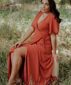 BB Custom Ivy Wrap Maxi Dress | Clay